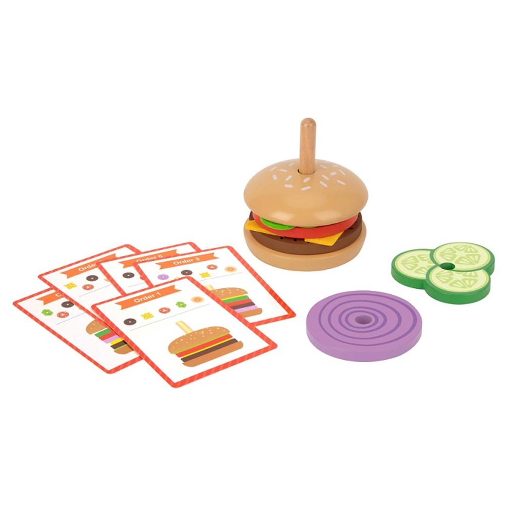 TOOKY TOY Logic Game Burger from Wood and Felt  - 0