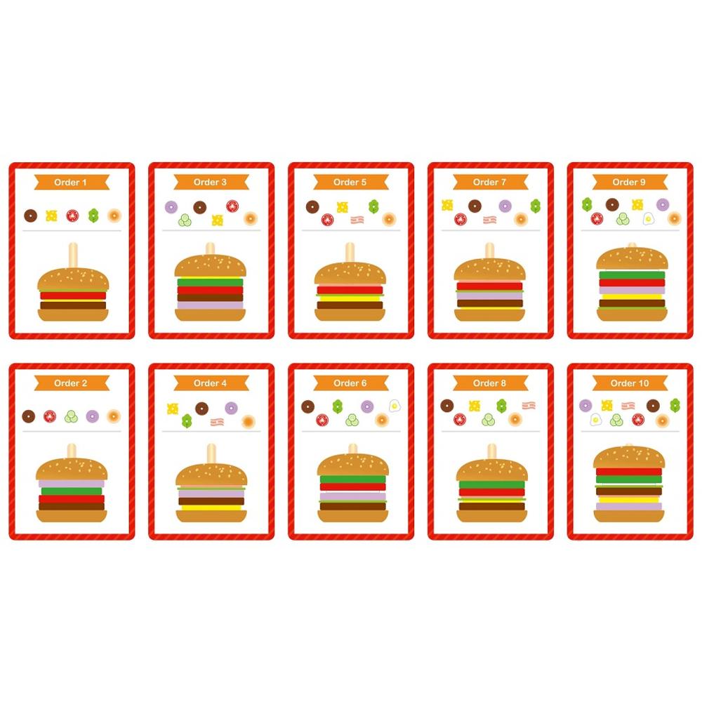 TOOKY TOY Logic Game Burger from Wood and Felt  - 2