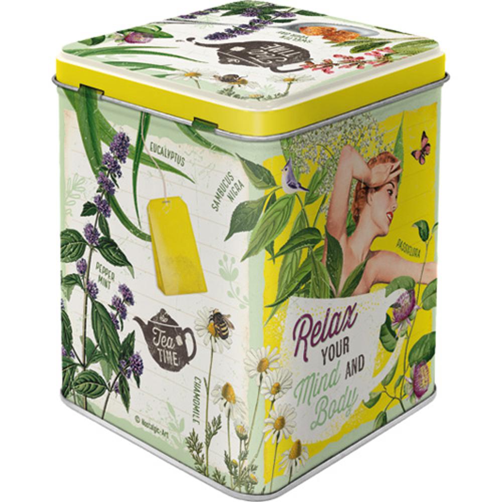 Nostalgic Metal Tea Box Say it 50's Selected Herbs - 1
