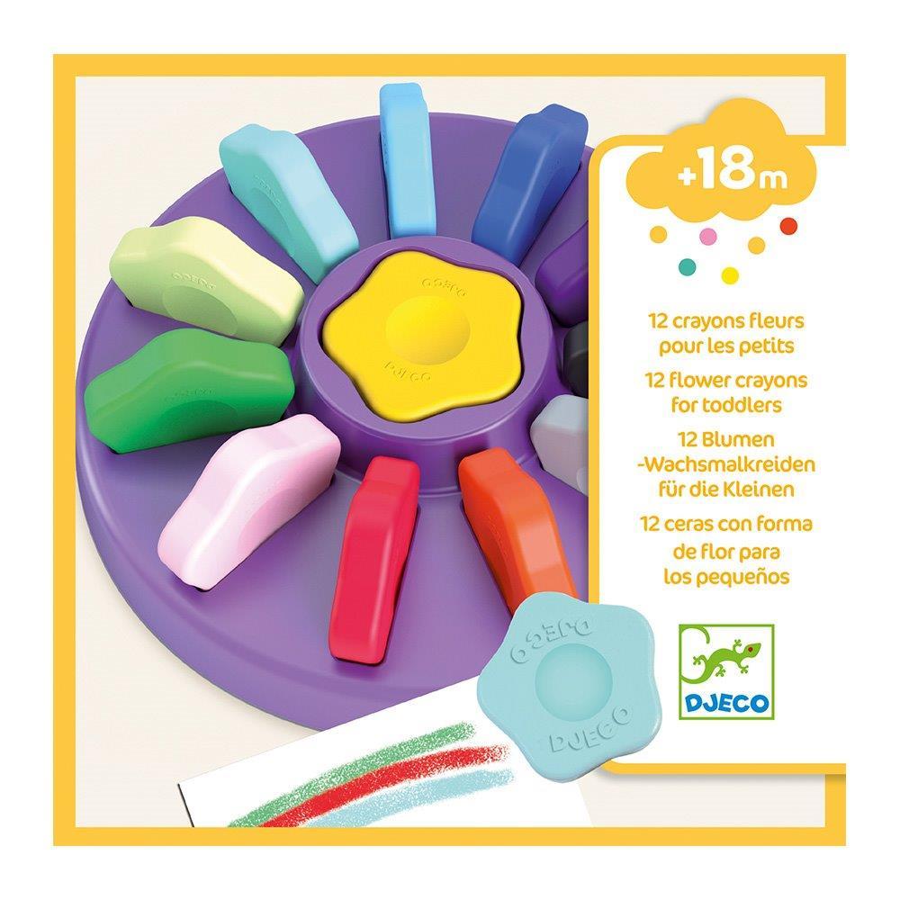 Djeco 12 Crayons for young children +18 months 