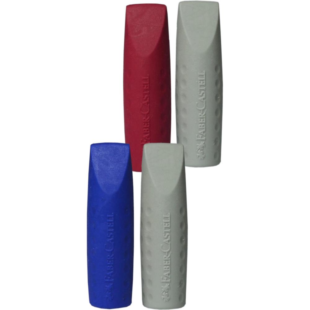 Set of 2 erasers cap red-gray / blue-gray  - 0