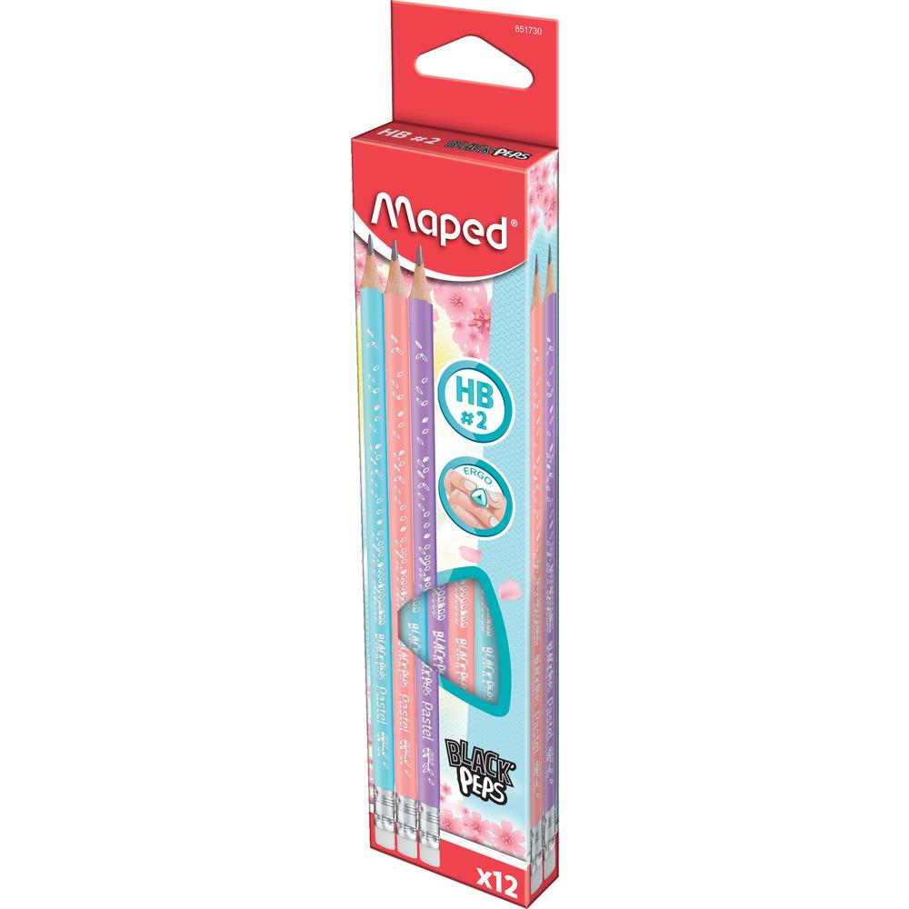 Maped HB Pencils in pastel colors with Eraser  - 1