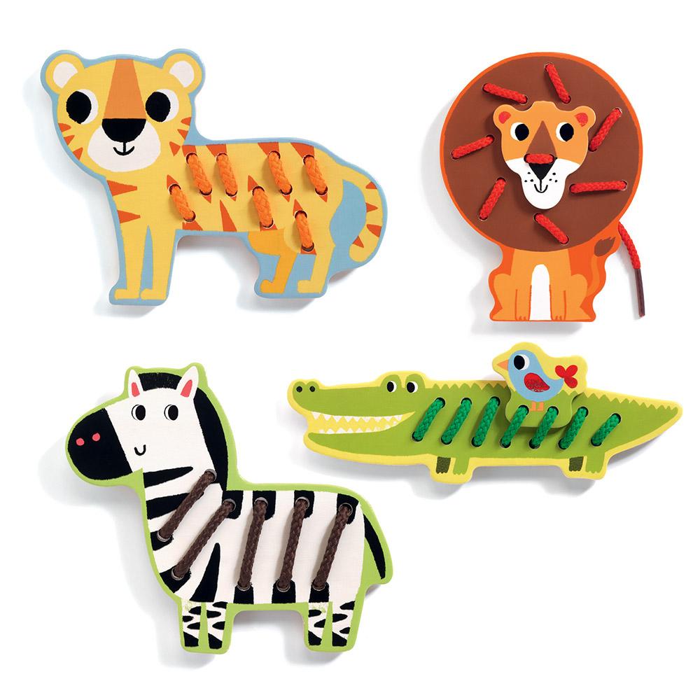 Djeco Educational game of fine mobility with cords Animals - 1