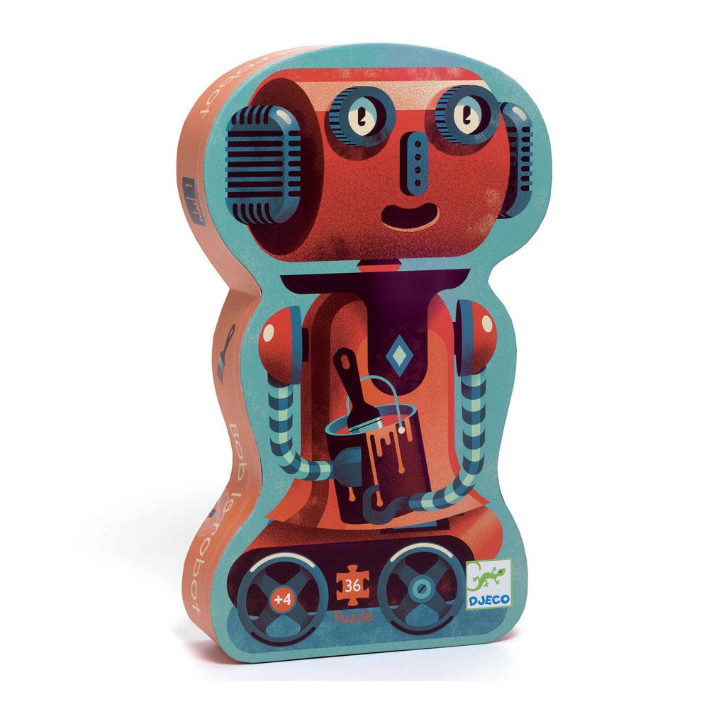 Djeco Puzzle in a schematic box of 36 pcs. Bob the robot - 0