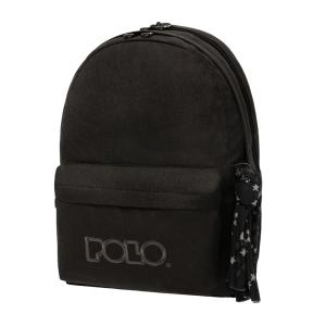Polo Original Double Backpack Black with Scarf - 7976