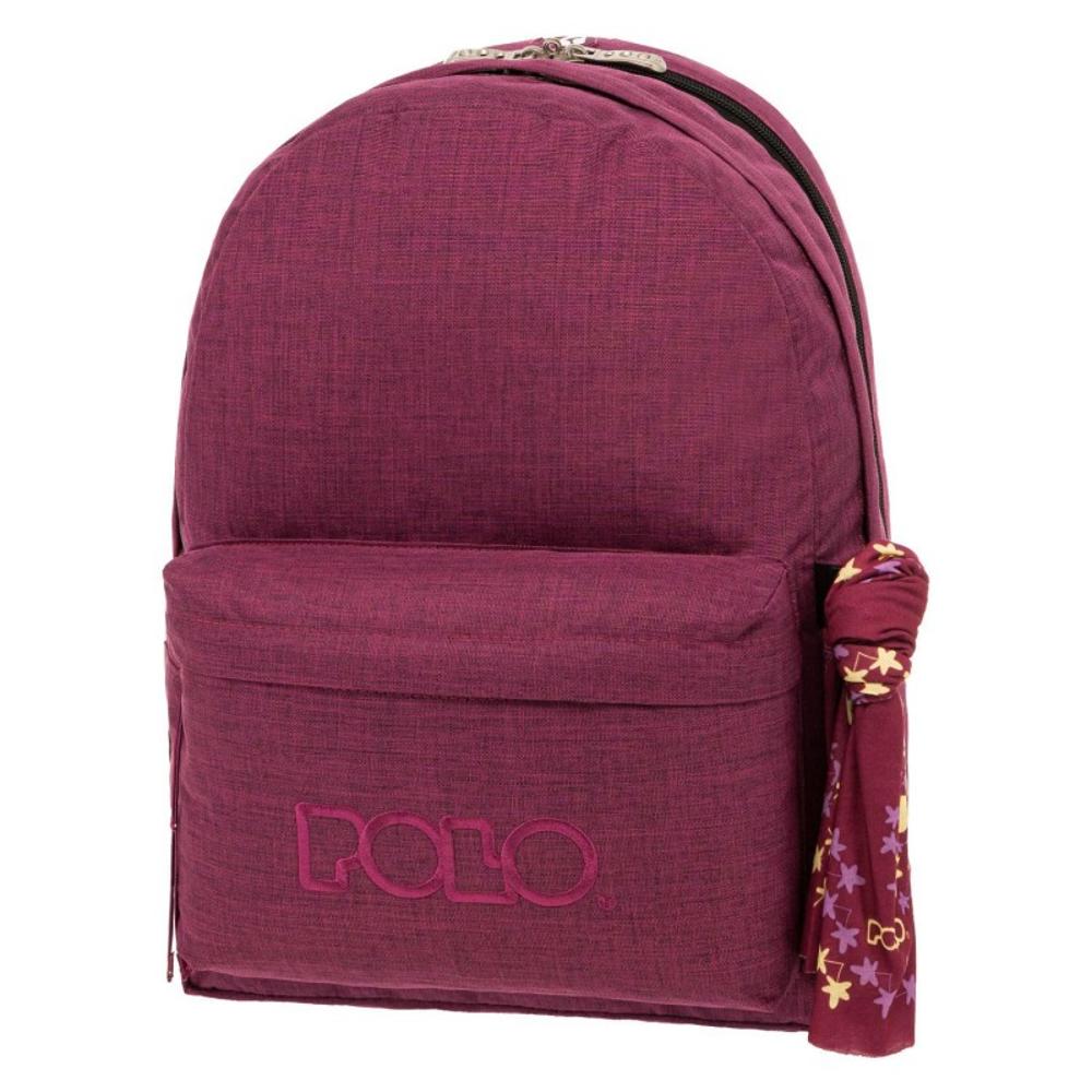  Polo Original Double Backpack Purpple with Scarf - 0