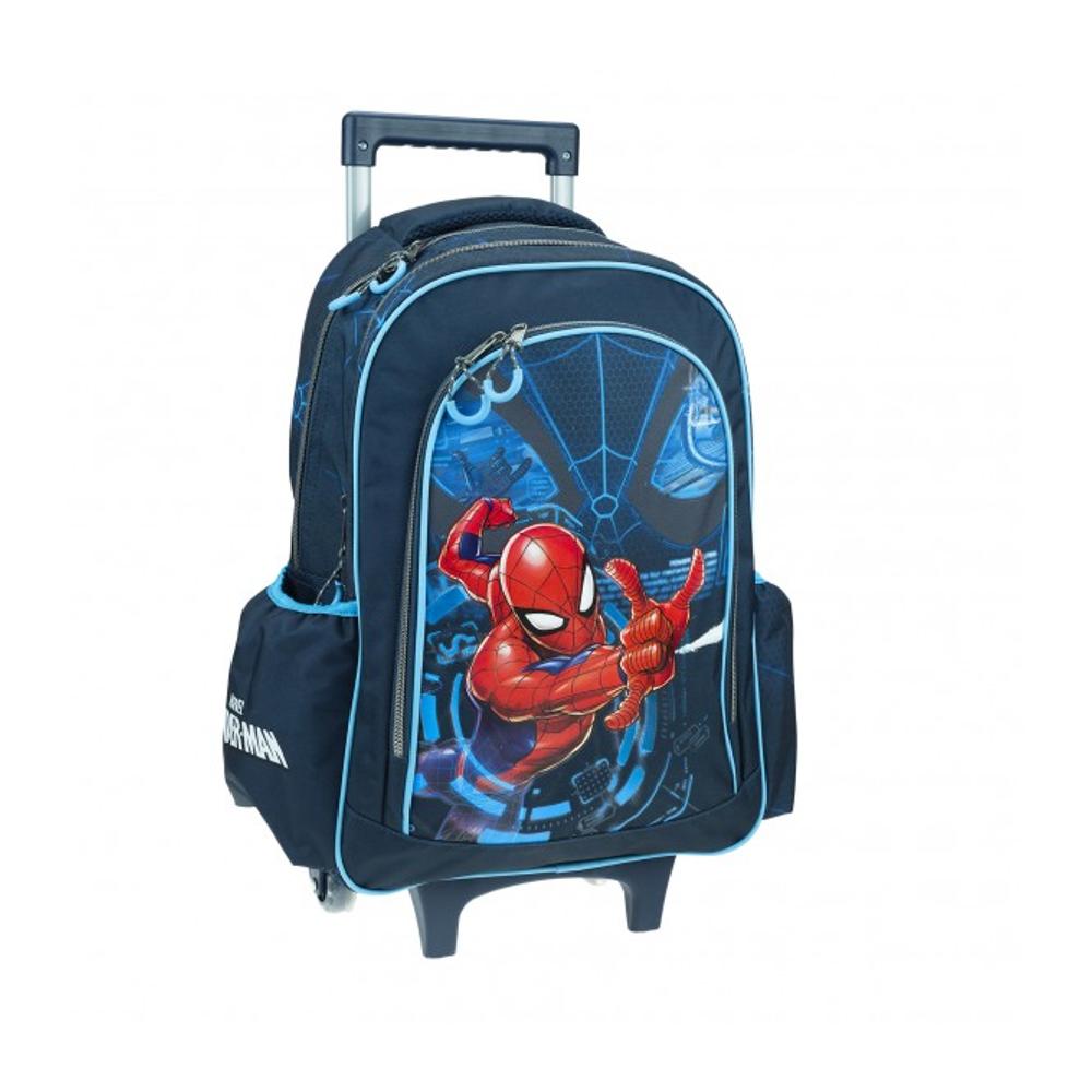 Spiderman Digital Σχολική Τσάντα Τρόλεϊ Δημοτικού  - 0
