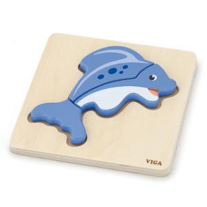 Viga Wooden puzzle Dolphin 15x15 cm. - 8577