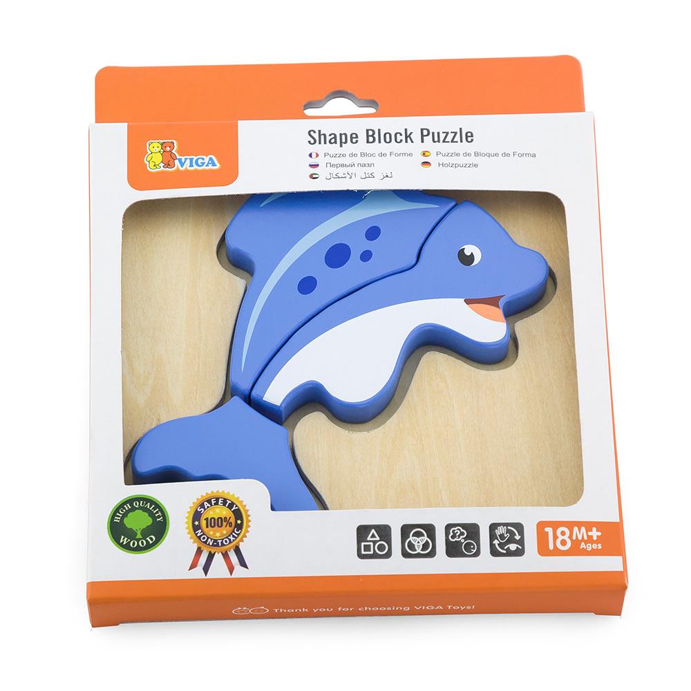 Viga Wooden puzzle Dolphin 15x15 cm. - 1