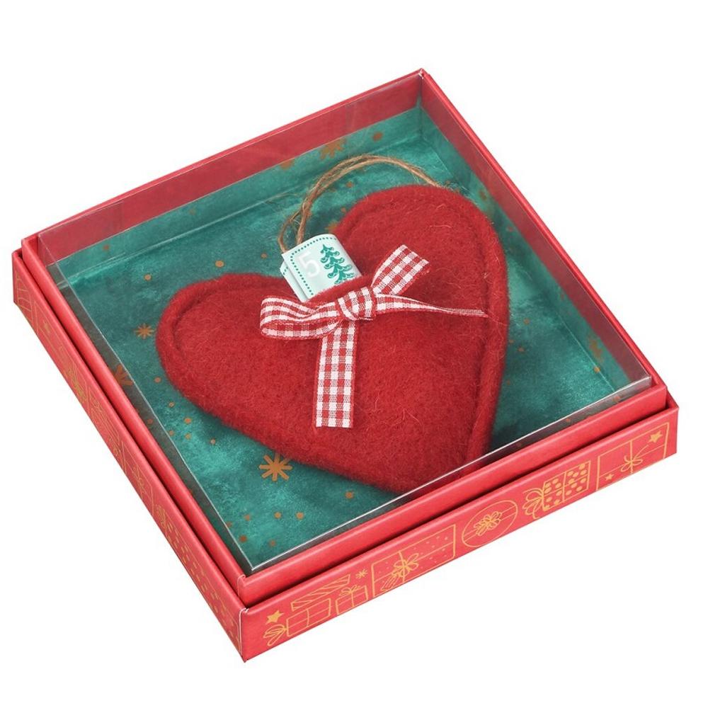 Felt heart ornament with message holder - 0