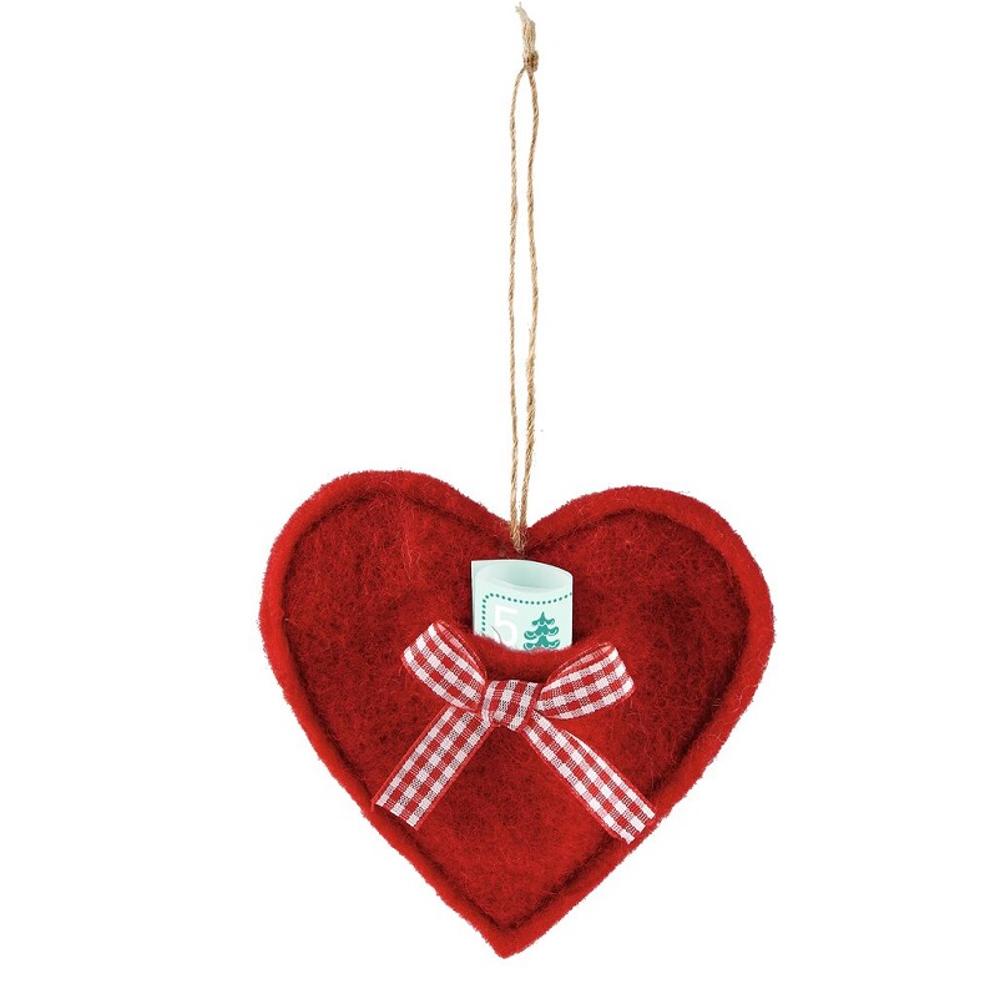 Felt heart ornament with message holder - 1