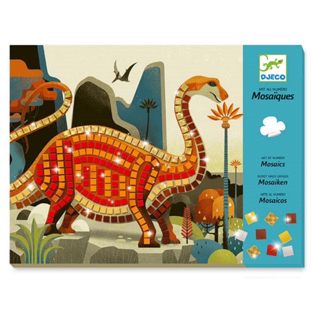 Djeco Mosaic with metal effect stickers Dinosaurs - 0