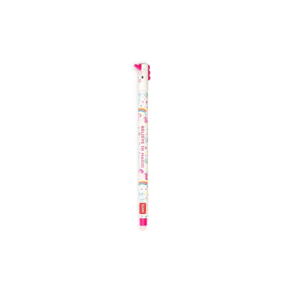 Legami Milano Rollerball Pen with Erasable Unicorn Pink Ink