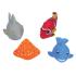 Ludi Bunny faces set of 4 figures Fishes - 0