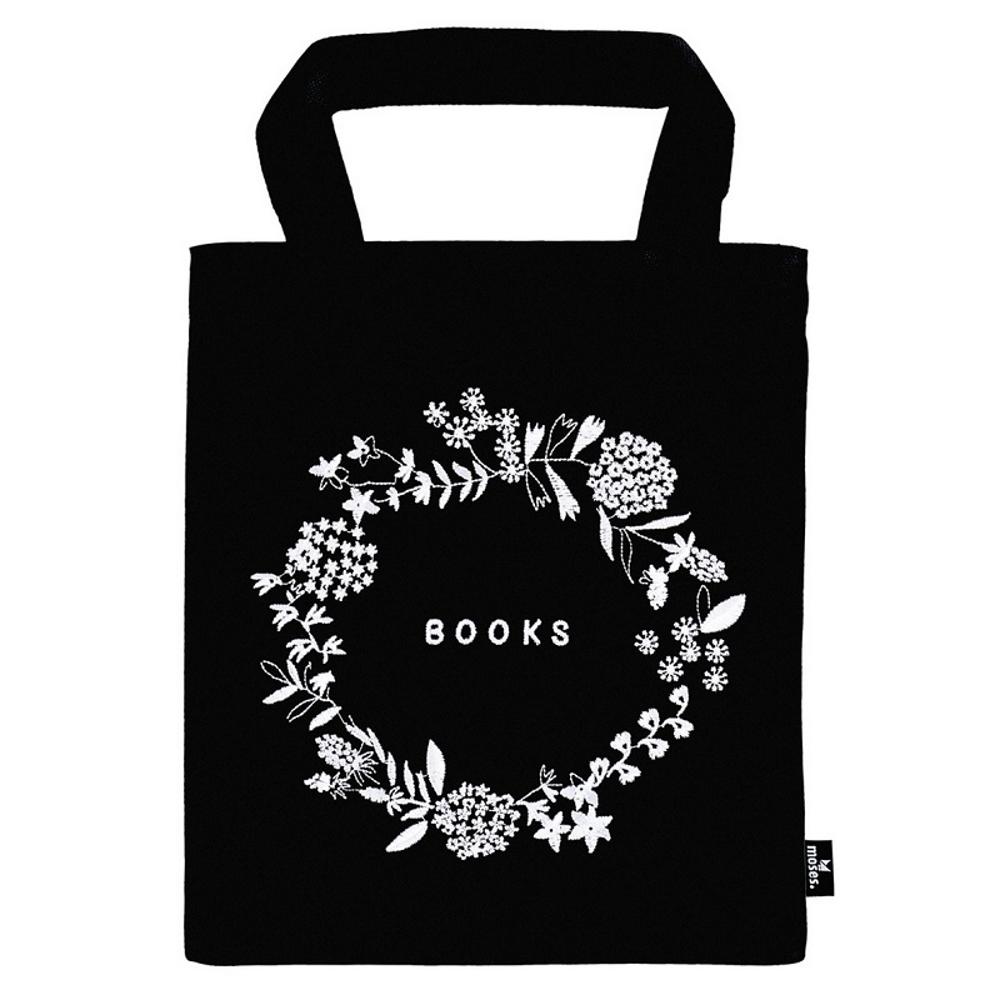 Book Bag 23Χ20 Flowers Black