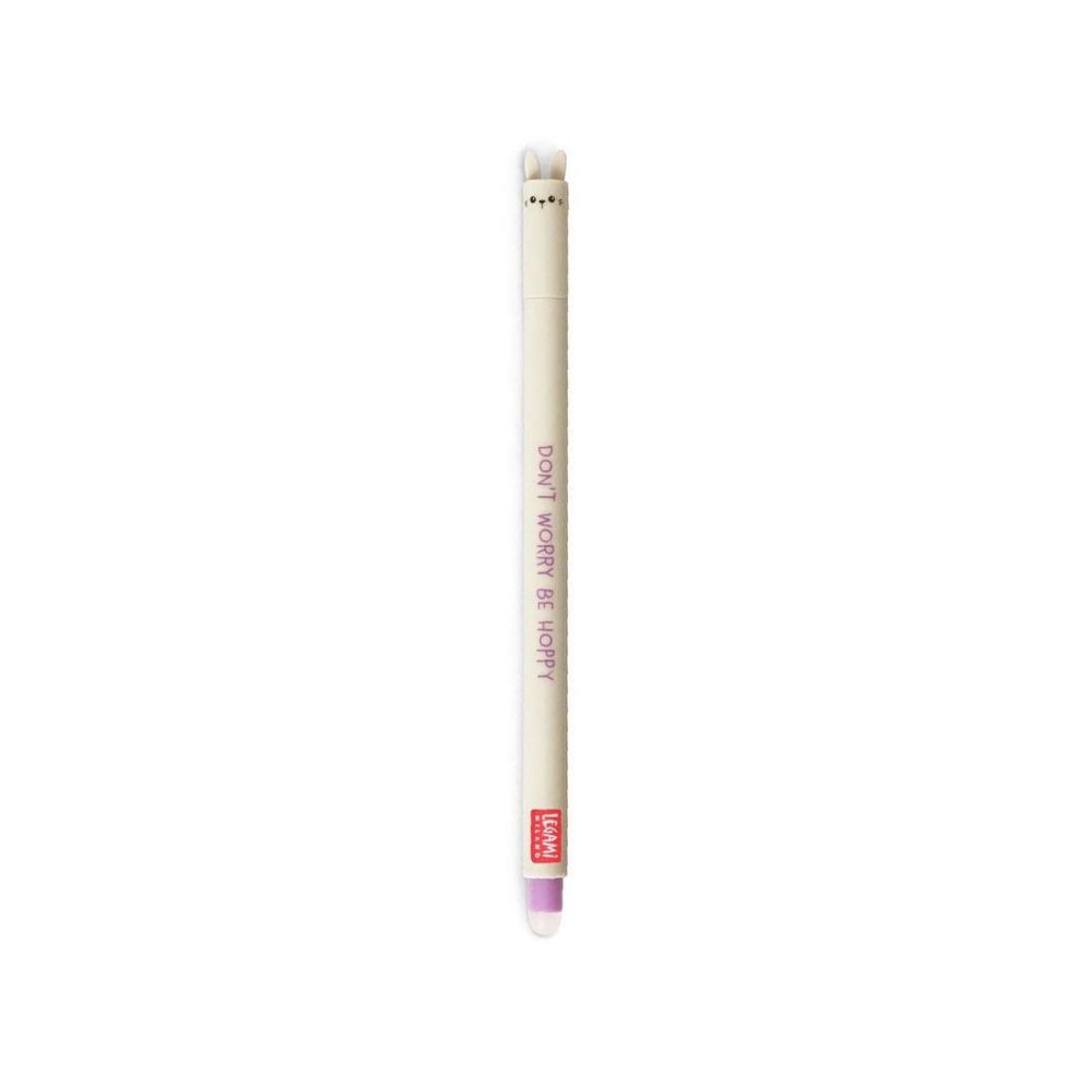 Legami Milano Rollerball Pen with Erasable Purple Ink  Bunny