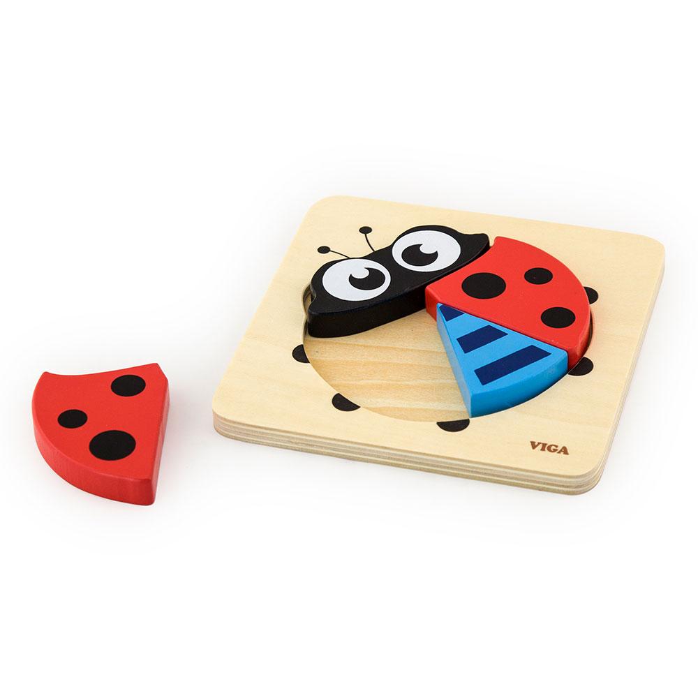 Viga Wooden puzzle ladybug 15x15 cm. - 1