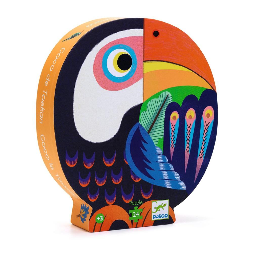 Djeco Puzzle in schematic box 24 pcs. Coco the toucan - 0