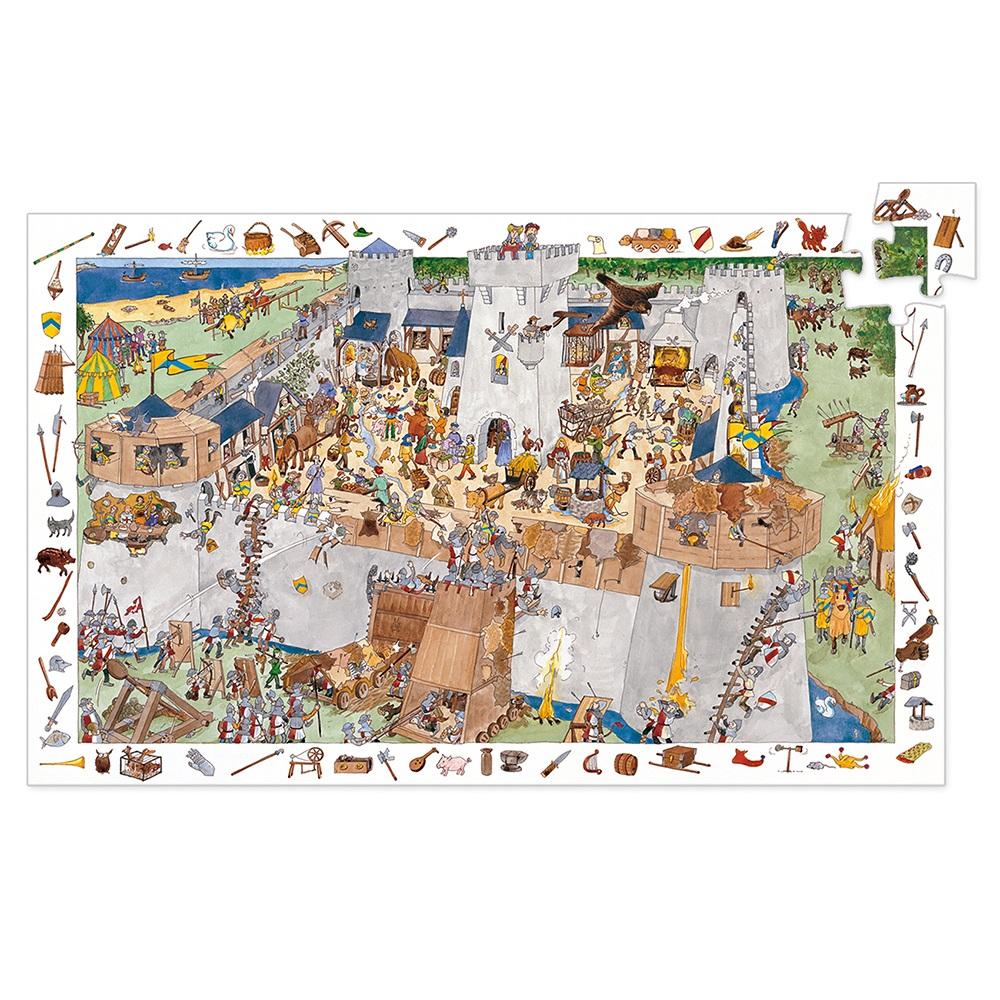 Djeco Observation puzzle 100 pcs. Siege of the Castle - 0