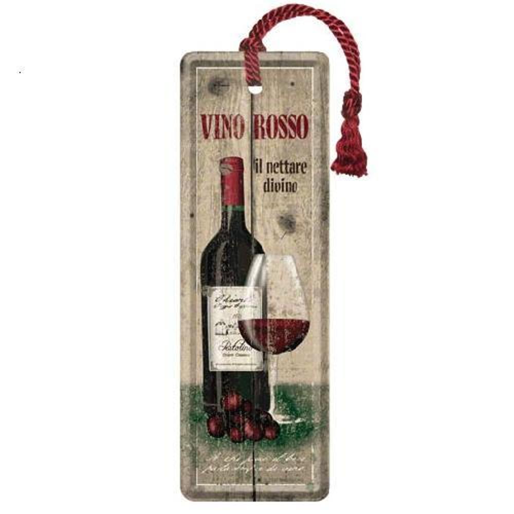 Nostalgic Metal bookmark 5x15cm. Vino Rosso