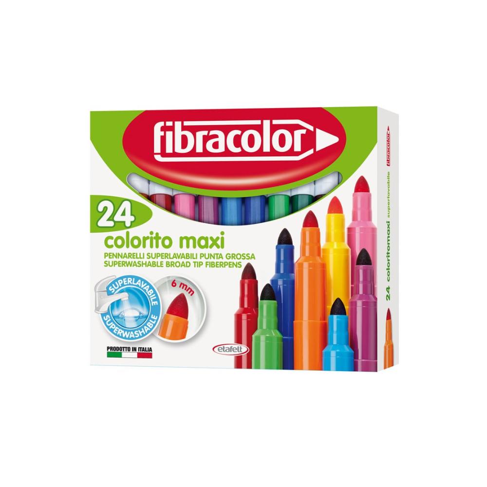  Μαρκαδόροι COLORITO MAXI 24 Χρωμάτων  Μύτη 6ΜΜ FIBRACOLOR