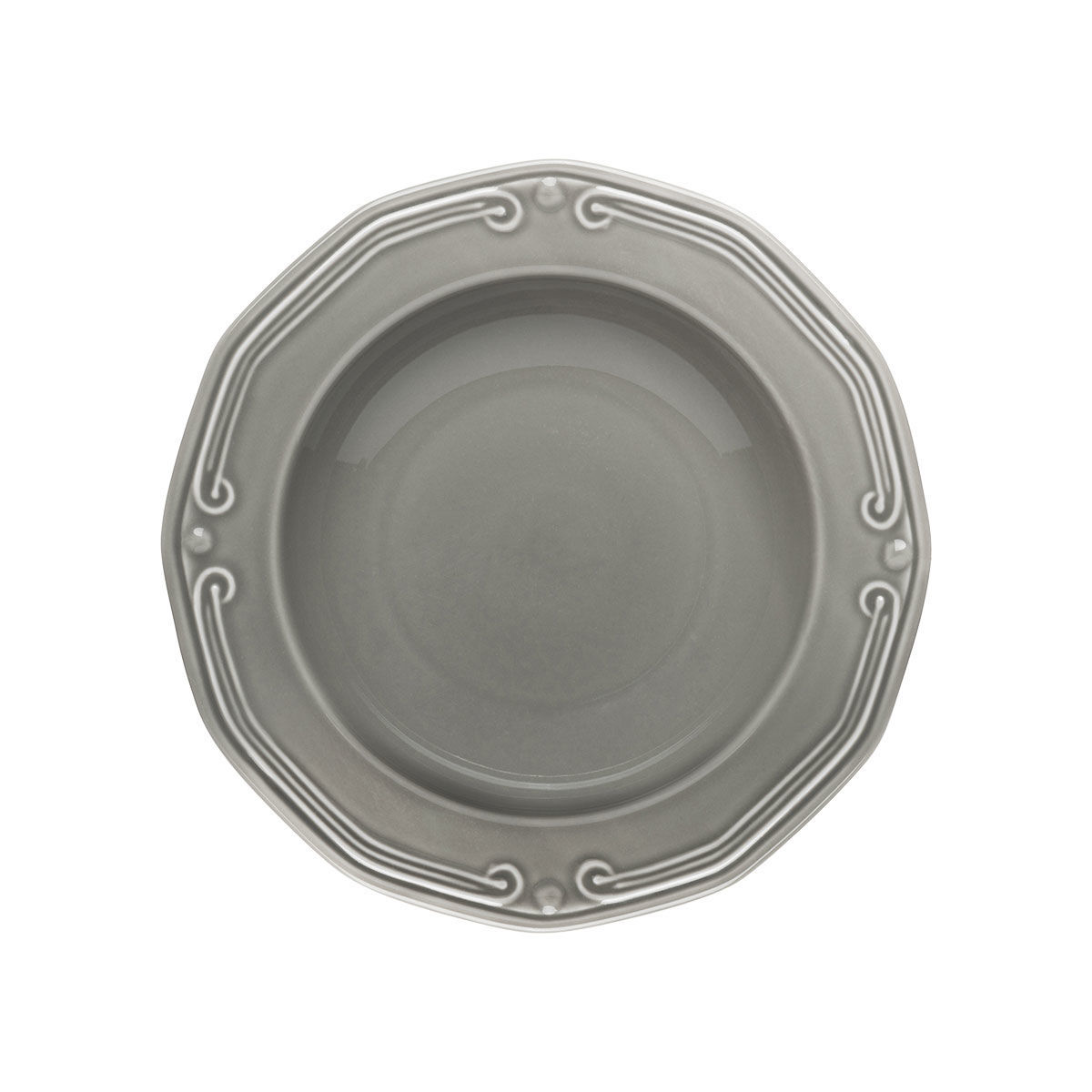 Πιάτο Βαθύ Πορσελάνης Ανάγλυφο Φ23cm Athénée Grey Estia 01-13677 - 1