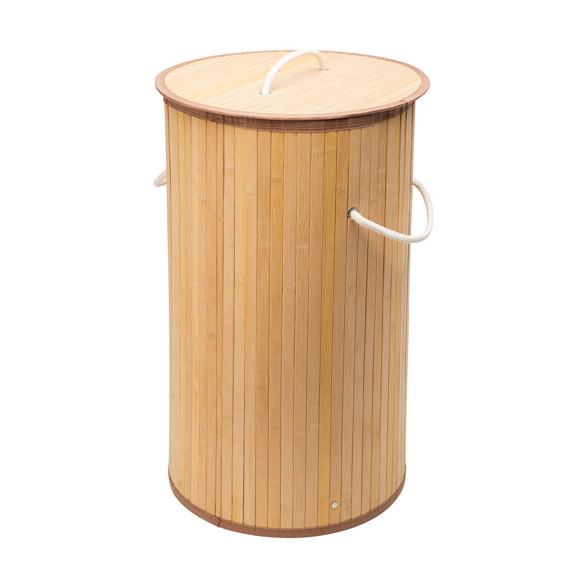 Καλάθι Απλύτων Πτυσσόμενο Στρογγυλό 57lt Bamboo Essentials Estia 02-12823 - 1
