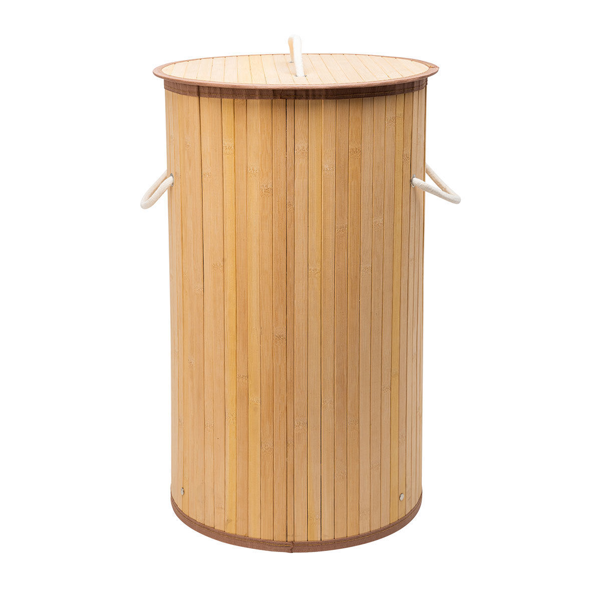 Καλάθι Απλύτων Πτυσσόμενο Στρογγυλό 57lt Bamboo Essentials Estia 02-12823 - 0