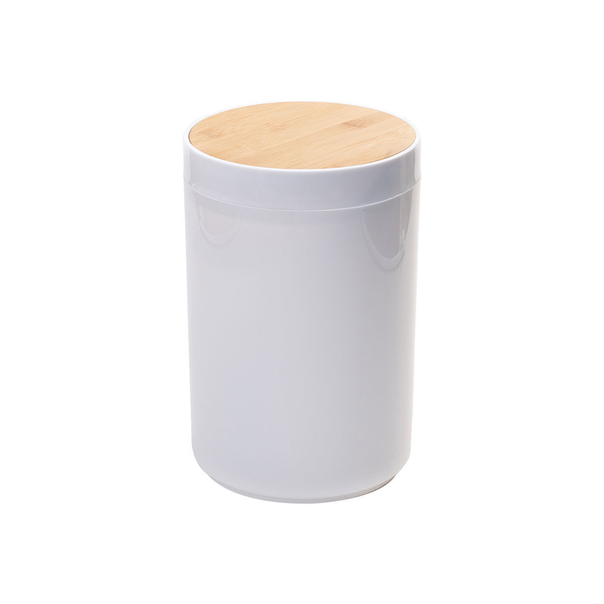 Χαρτοδοχείο Μπάνιου Λευκό Bamboo Πλαστικό 5lt Με Παλλόμενο Καπάκι Estia 02-3869 - 0