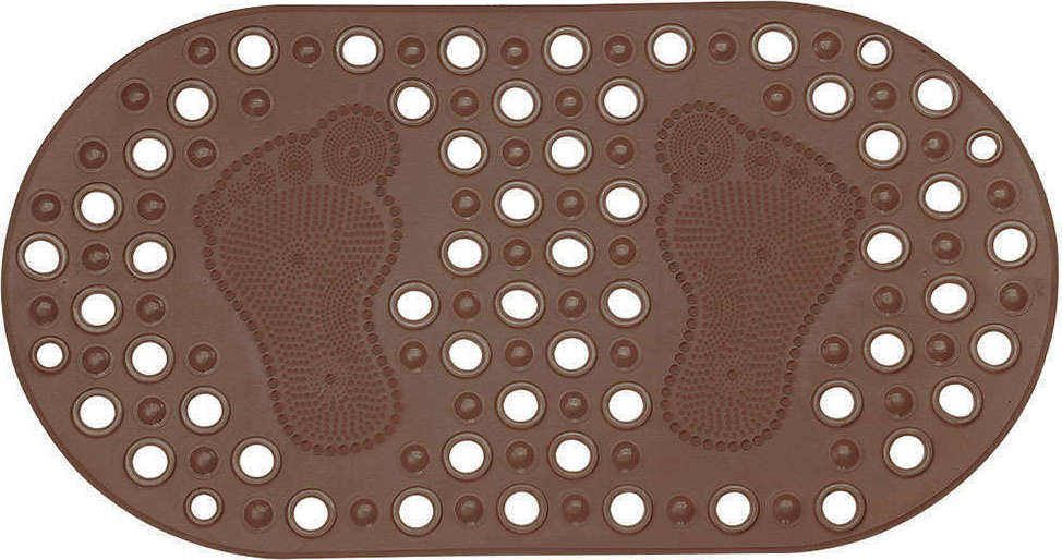 Αντιολισθητικό Πατάκι Μπανιέρας 68x36cm Πατούσες Brown Estia 02-7898