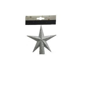Κορυφή Αστέρι Άθραυστο Ασημί Με Glitter Φ12xh13cm Kaemingk 029079-2 - 34056