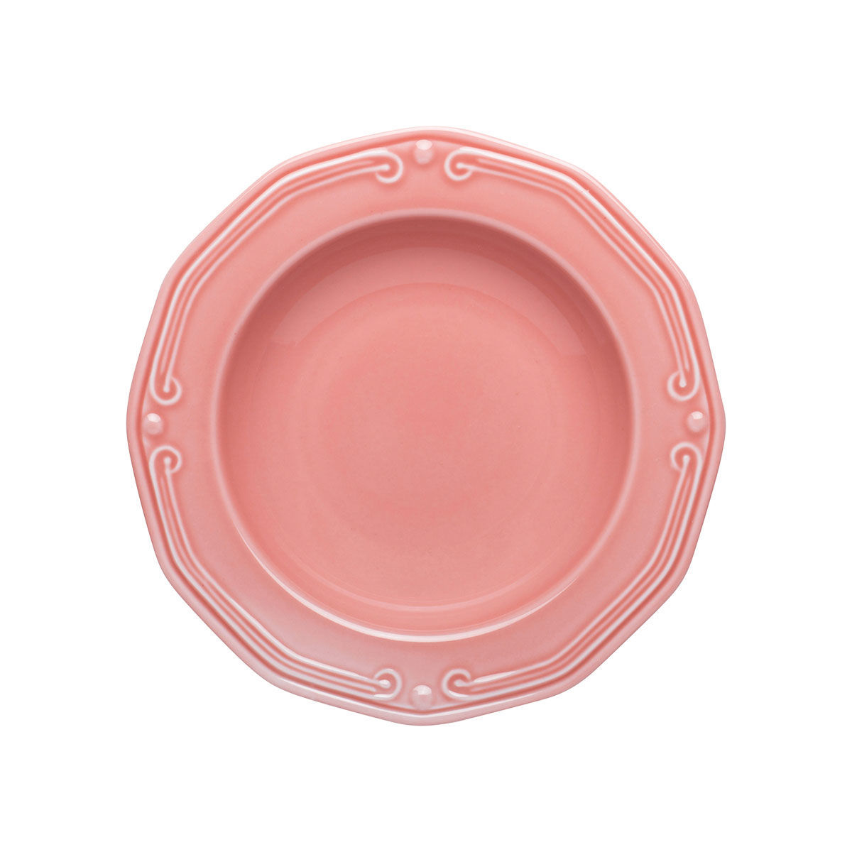 Πιάτο Βαθύ Πορσελάνης Ανάγλυφο Ροζ Φ23cm Athénée Estia 07-13561 - 2