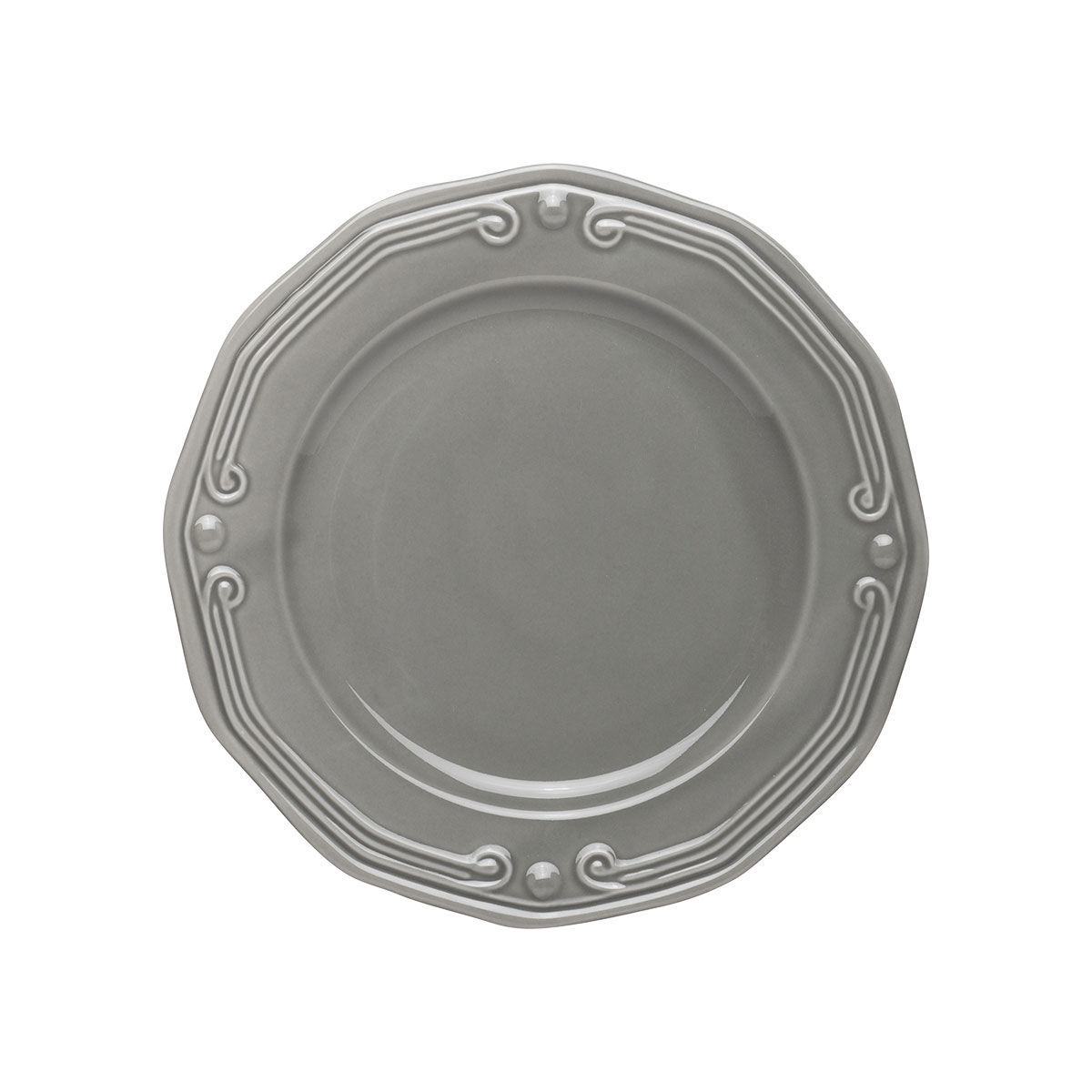 Πιάτο Ρηχό Πορσελάνης Ανάγλυφο Φ20cm Athénée Grey Estia 07-13660 - 1