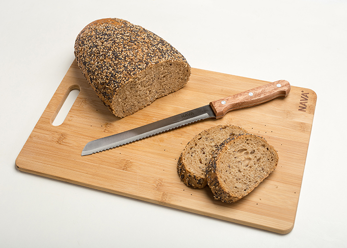 Ανοξείδωτο ατσάλινο μαχαίρι ψωμιού με ξύλινη λαβή 33cm Terrestrial Nava 10-058-042 - 1