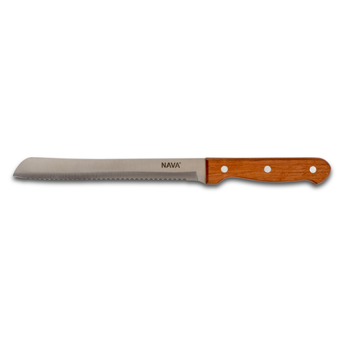 Ανοξείδωτο ατσάλινο μαχαίρι ψωμιού με ξύλινη λαβή 33cm Terrestrial Nava 10-058-042 - 0
