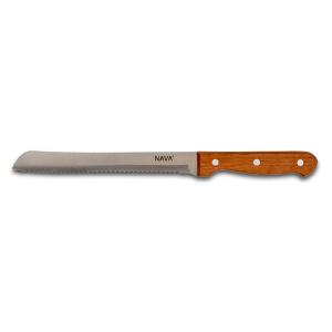 Ανοξείδωτο ατσάλινο μαχαίρι ψωμιού με ξύλινη λαβή 33cm Terrestrial Nava 10-058-042 - 9671
