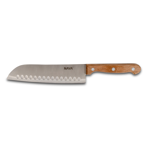Ανοξείδωτο ατσάλινο μαχαίρι Santoku με ξύλινη λαβή 29.5cm Terrestrial Nava 10-058-053 - 0
