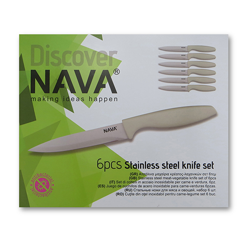 Ατσάλινα μαχαίρια κρέατος-λαχανικών σετ 6τεμ 10-058-147 Nava - 4