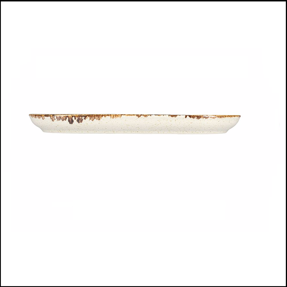 Πιατέλα Οβάλ Ρηχή Πορσελάνης Μπέζ 30x15cm | Υ2,6cm '' Seasons Beige '' Porland 118130Β - 2