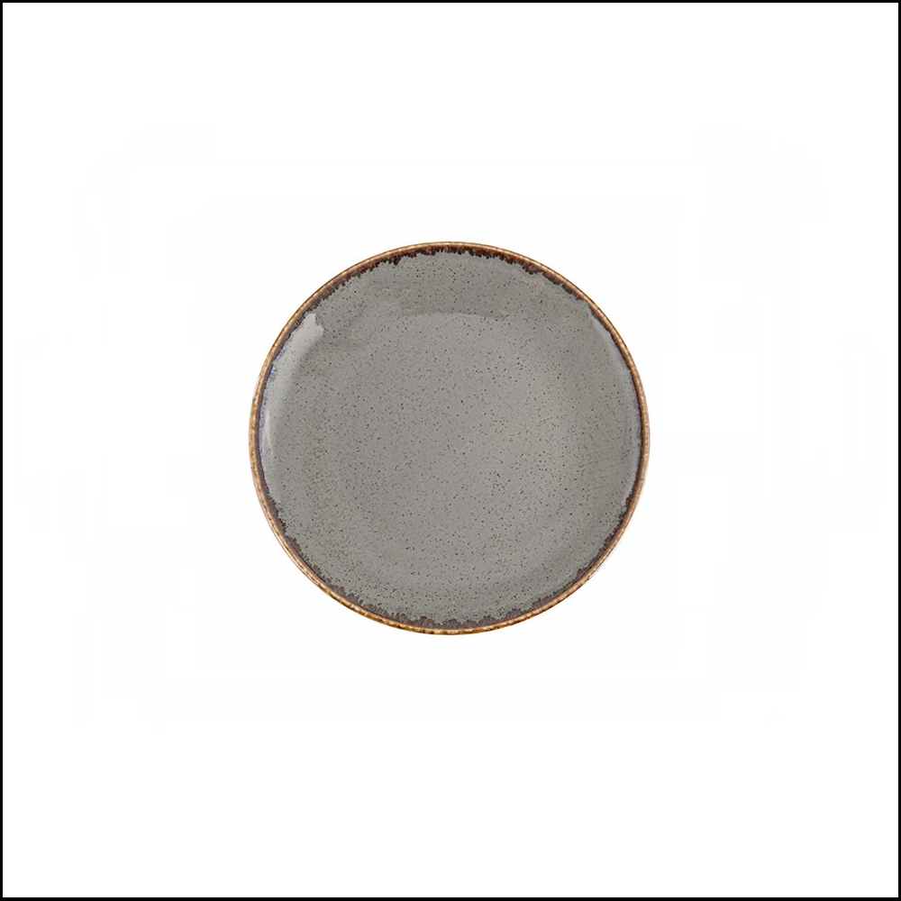 Πιάτο Στρογγυλό Ρηχό Πορσελάνης Φ18cm Seasons Dark Gray Porland 187618DG - 0