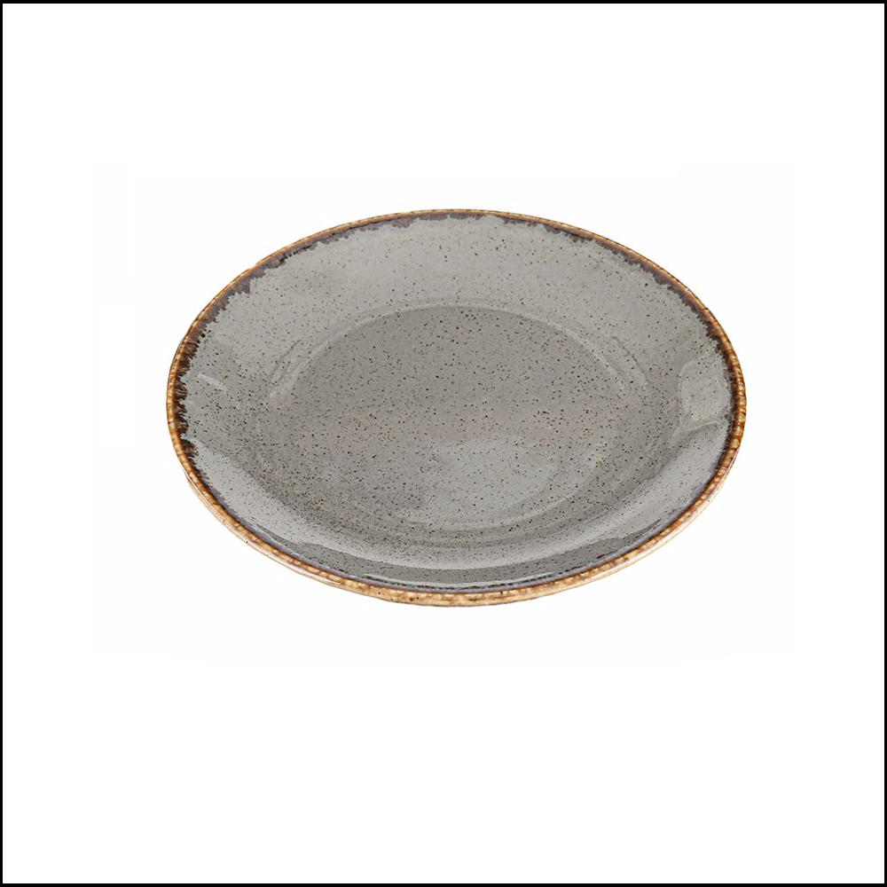 Πιάτο Στρογγυλό Ρηχό Πορσελάνης Φ24cm Seasons Dark Gray Porland 187624DG - 1