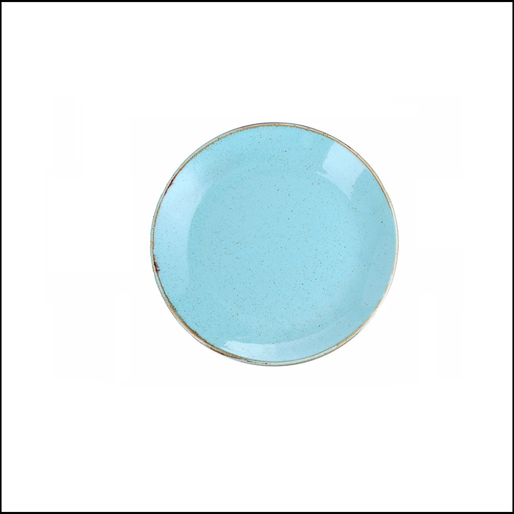 Πιάτο Στρογγυλό Ρηχό Πορσελάνης Φ24cm Seasons Turquoise Porland 187624T - 0