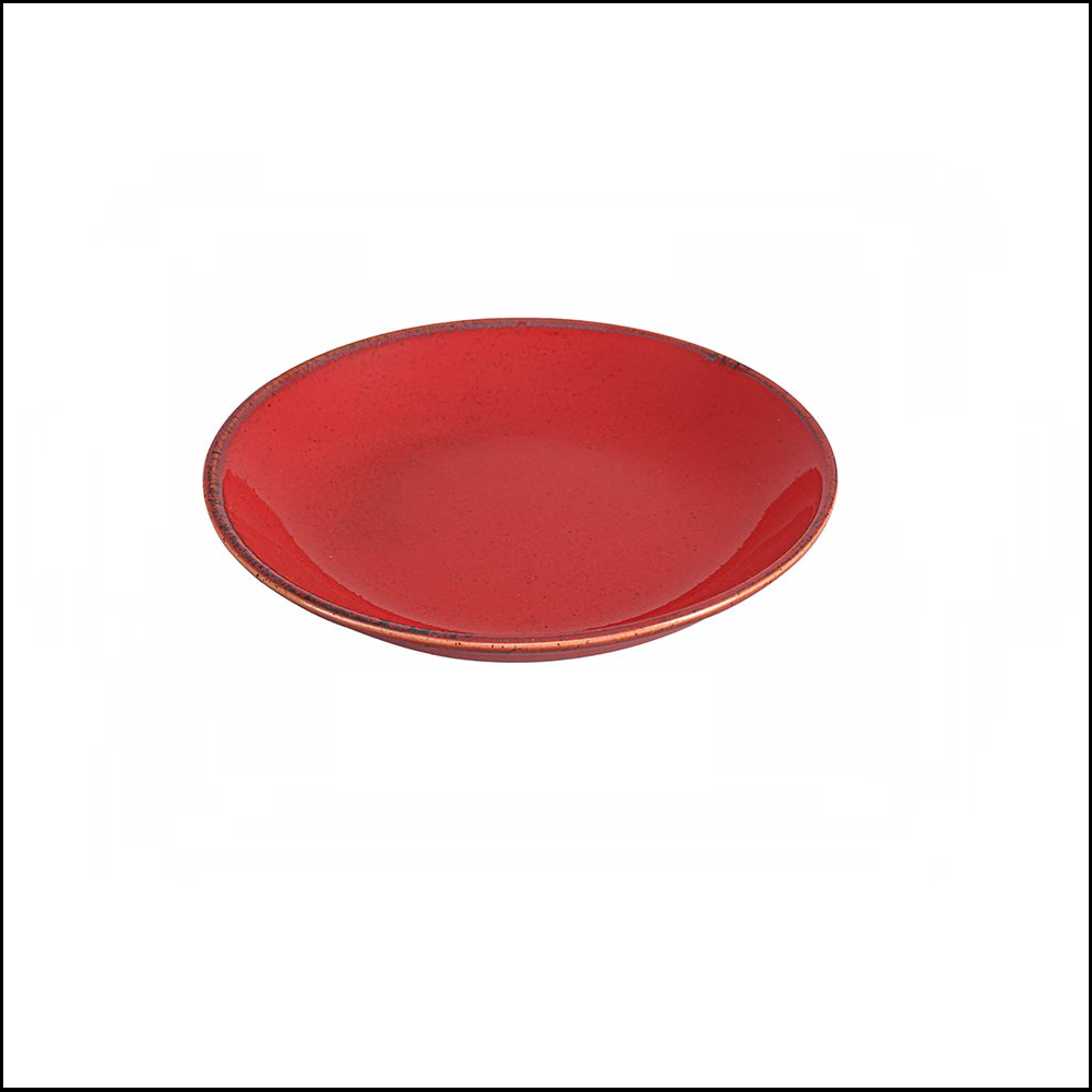 Πιάτο Στρογγυλό Βαθύ Πορσελάνης Φ21cm Seasons Red Porland 197621R - 1