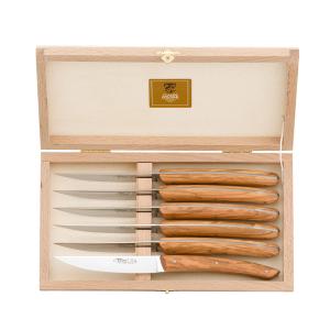 Σέτ μαχαιριών φιλέτου 6 τεμαχίων – Olive Wood Handle Laguiole Thiers Classique Claude Dozorme 2-90-001-89 - 26255