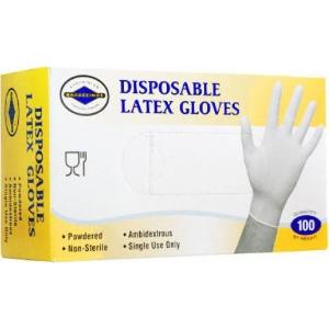 Γάντια Λάτεξ Με Πούδρα Λευκό 100τεμ/Πακέτο Θαλασσινός  - 21692