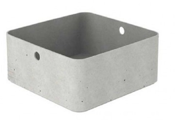 Κουτί Αποθήκευσης Πλαστικό 8,5 lt 28x28 cm | 12 cm Keter «Beton» L Half Cube Curver 21.43406