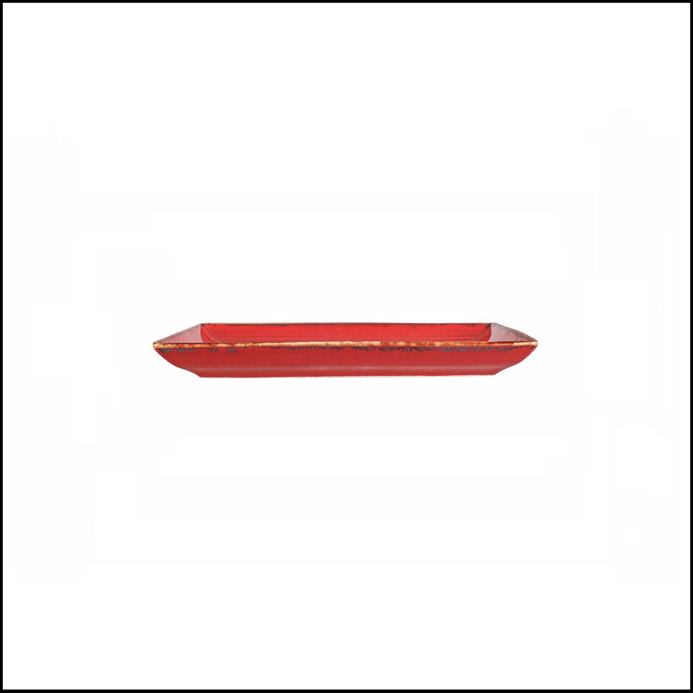 Πιατέλα Ορθογώνια Ρηχή Πορσελάνης 18,1x13,1cm | Y2,1cm '' Seasons Red '' Porland 358819R - 2