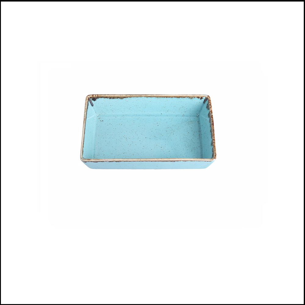 Μπoλ Ορθογώνιο Πορσελάνης Τιρκουάζ 13x8cm|Y3cm ''Seasons Turquoise'' Porland 358913T - 0