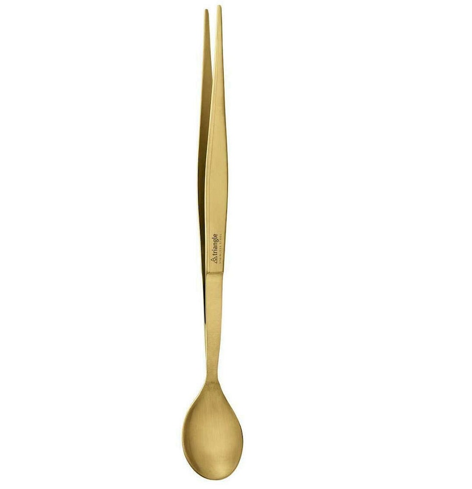 Κουτάλι – Λαβίδα Δοκιμής Χρυσό 17cm Triangle 50493-17G