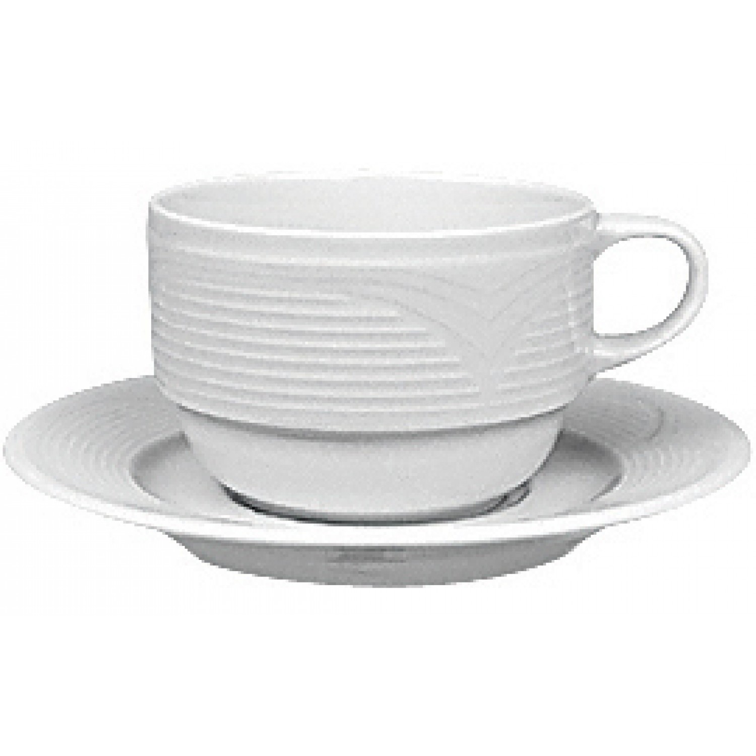 Φλιτζάνι Καφέ Στοιβαζόμενο 9cl-12cm Με Πιατάκι Άσπρο Πορσελάνη Saturn Gural 52.84600